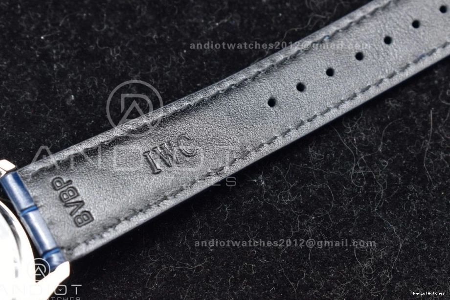 SmartChoice IW371620 White Blue A Blue Edition 1:1 ZF Portuguese Leather Dial on Chrono 1019 Strap Best 1224